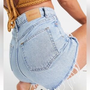 Weekday rowe denim shorts in splendid blue size EU 38 Us small